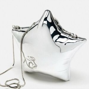 Zara Silver Star Box Clutch/CrossbodyBox clutch shaped like a star balloon